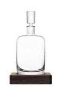 LSA International Straight Whisky Decanter with Walnut Base